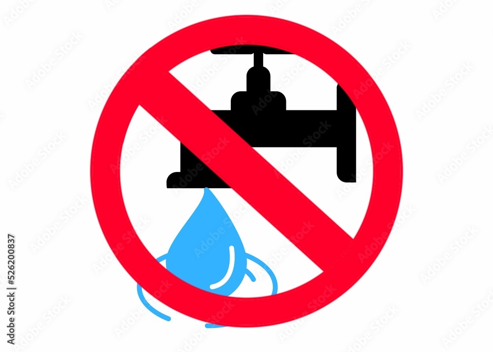 Do Not Waste Water Symbol Save Water Save Life Stock Illustration