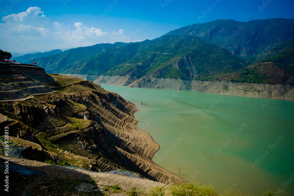 Tehri Lake Surrounded By Mountains In Uttarakhand India Tehri Lake Is