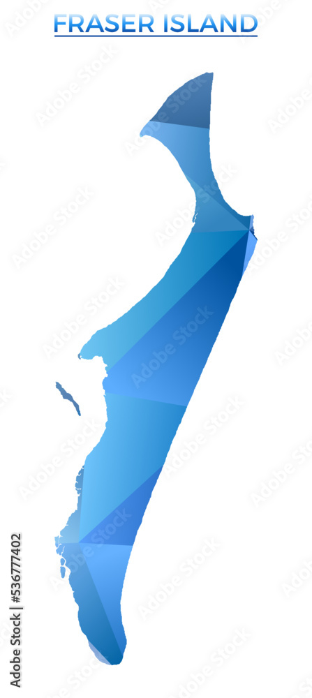 Vector Polygonal Fraser Island Map Vibrant Geometric Island In Low