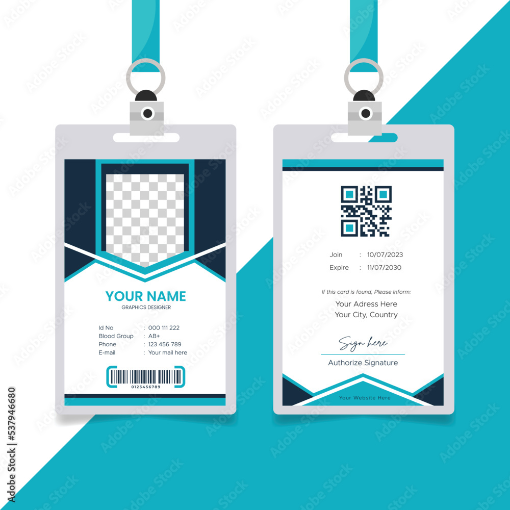 Modern And Minimalist Id Card Template Creative Id Card Design For