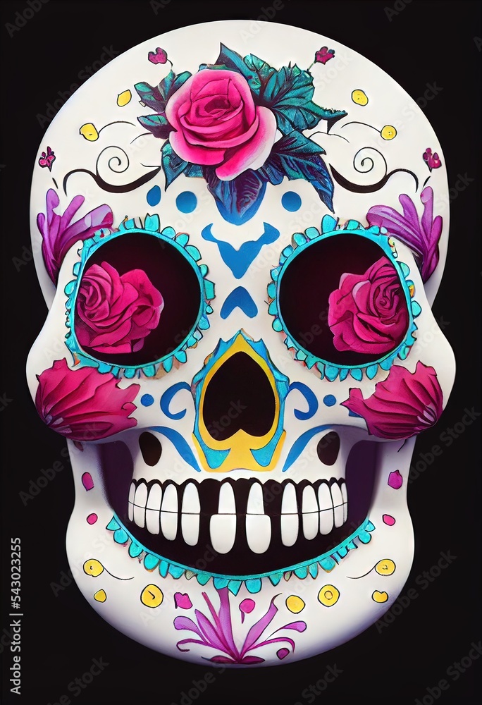 3D Rendered Computer Generated Image Of A Traditional Calavera Sugar