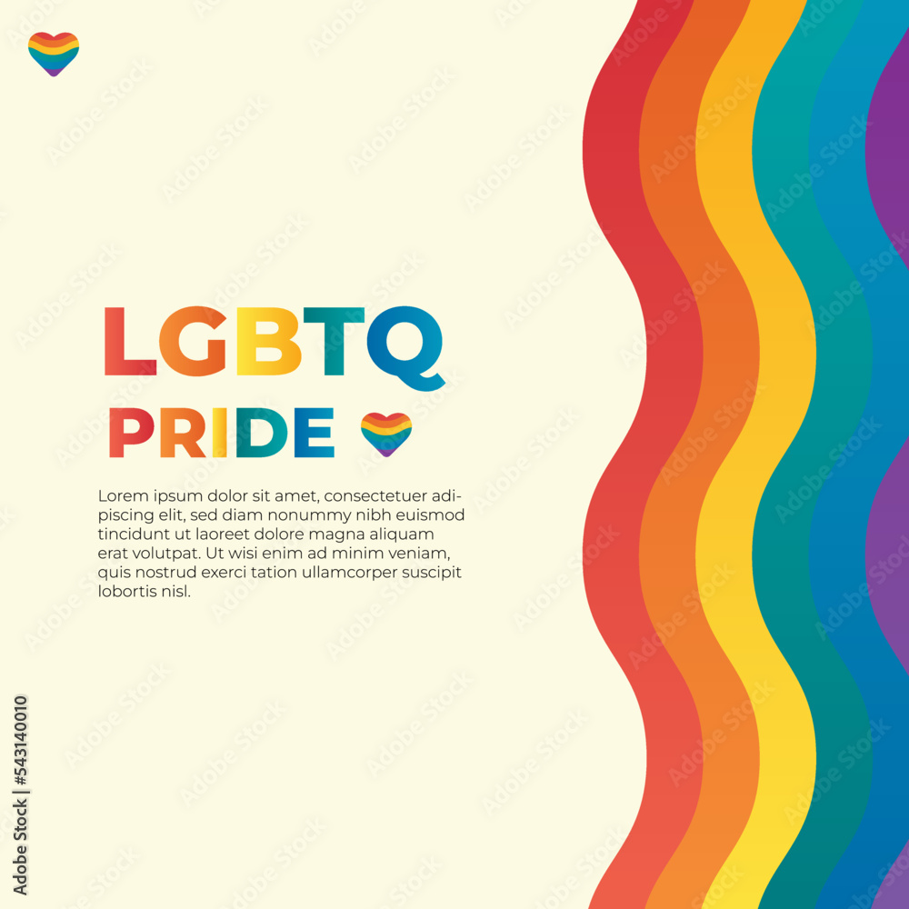 Lgbtq Pride Flyer Vector Design With Rainbow Symbol Or Flag Background