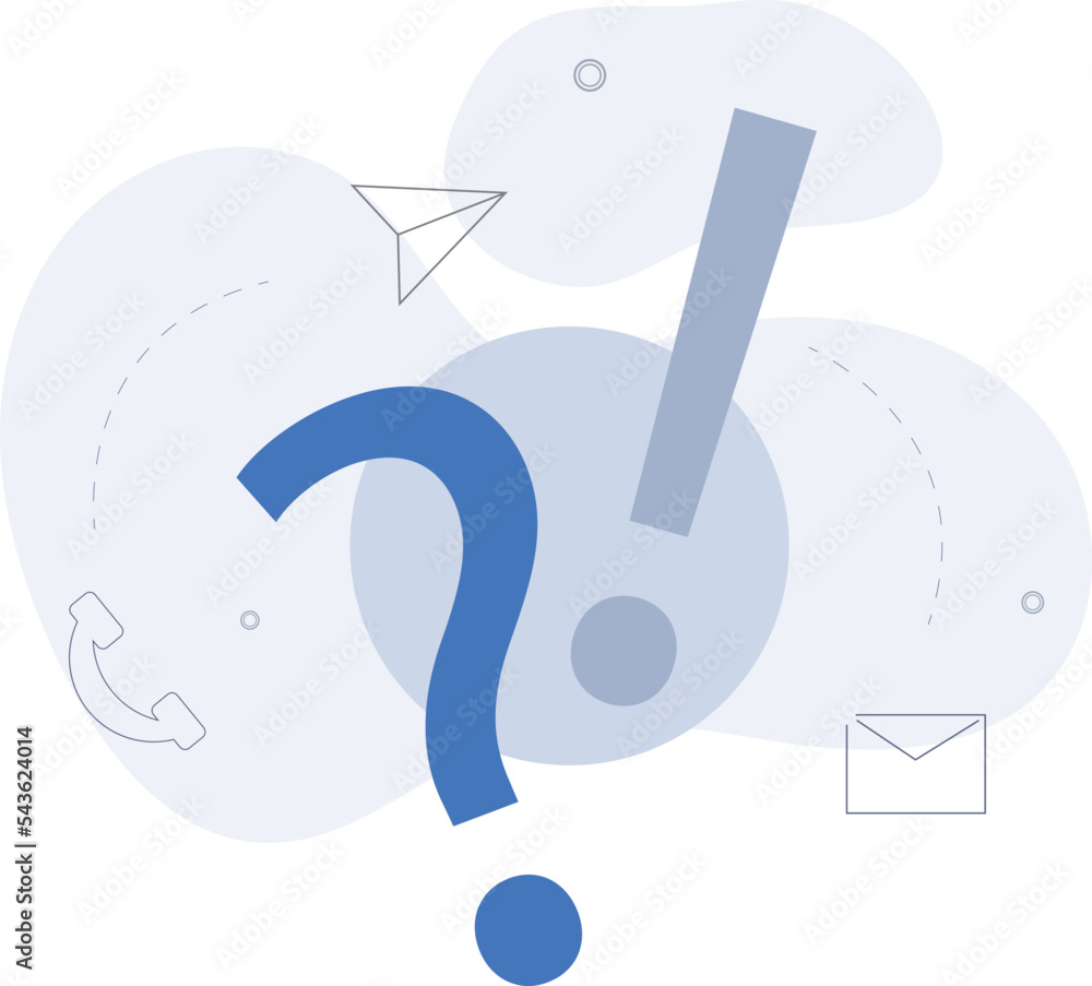 Exclamation And Question Marks Frequently Asked Questions Concept