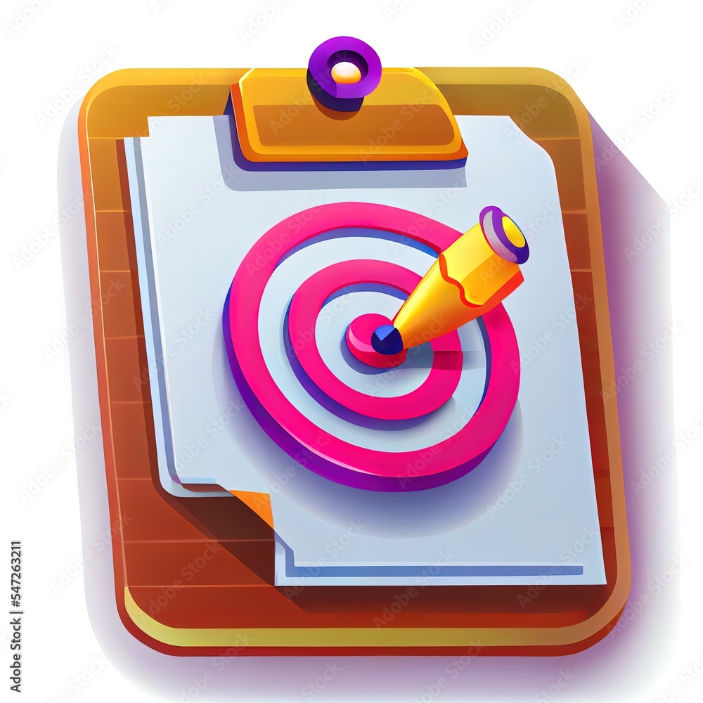 Assignment Target Icon Clipboard Checklist Symbol 3d 2d Illustrated