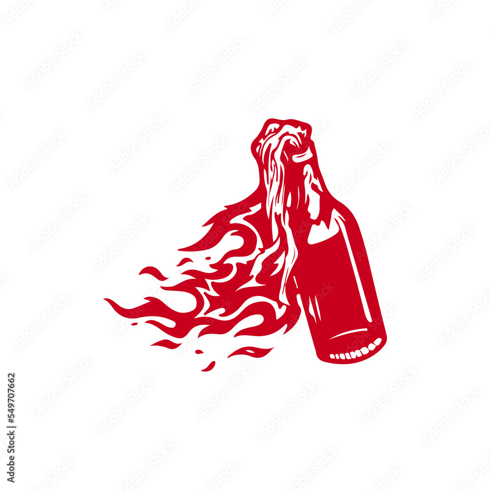 Vector Illustration Of Molotov Cocktail Concept Stock Vector Adobe Stock