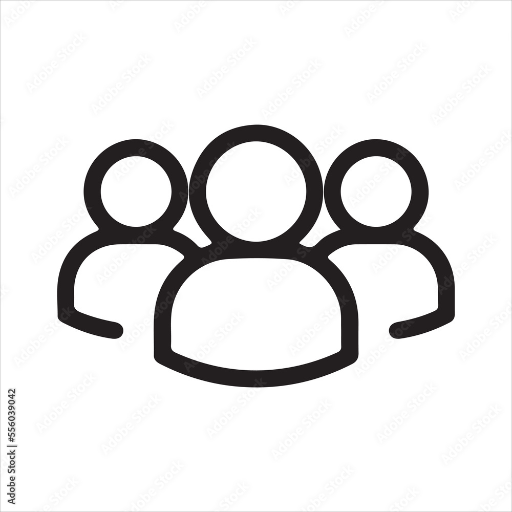 People Icons Crowd Of People Icon In Flat Style User Group Network