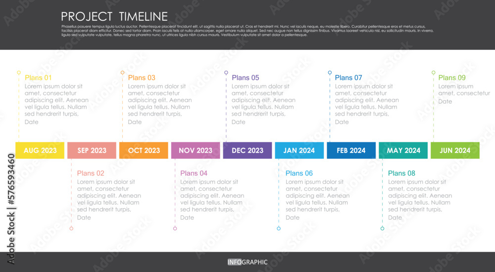 Project Timeline Infographic Template For Business Months Modern