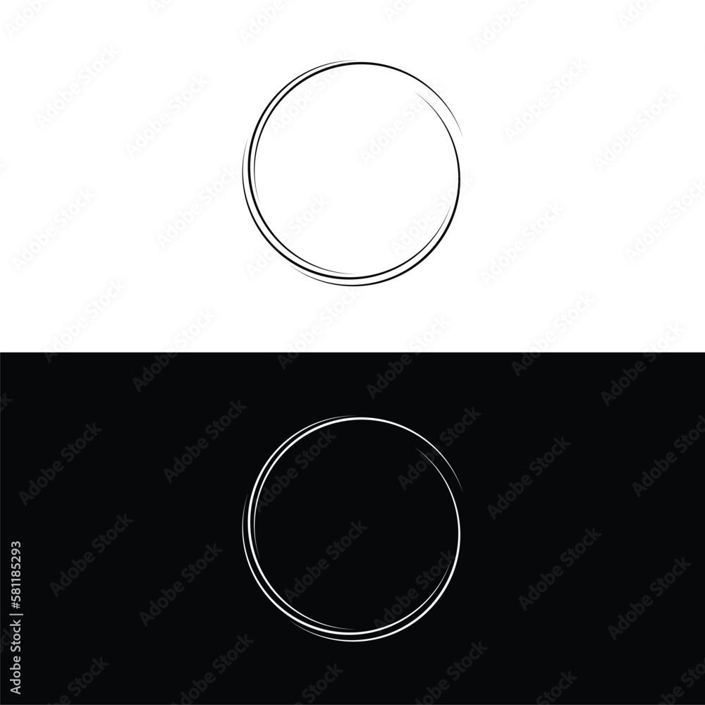 Creative Vector Illustration Of Hand Drawning Circle Line Sketch Set