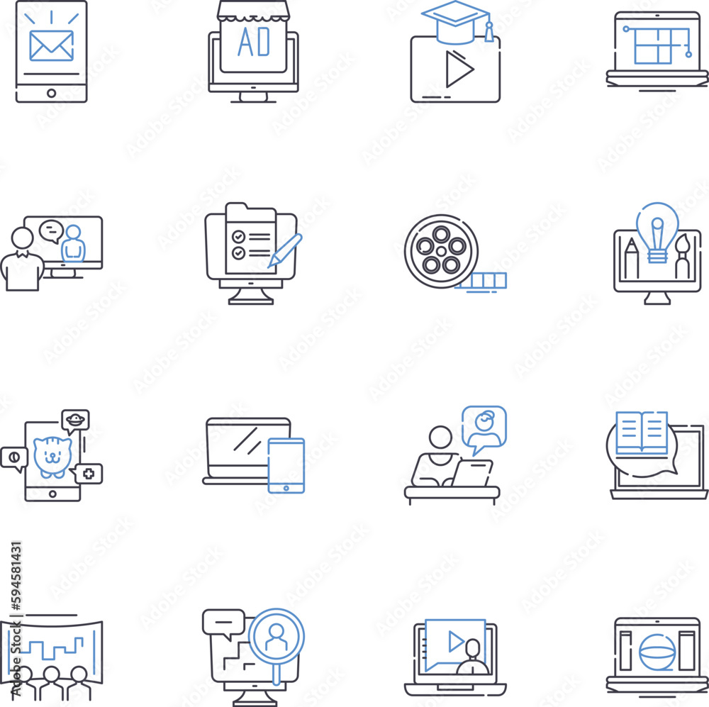 Web Design Line Icons Collection Responsive Usability Accessibility