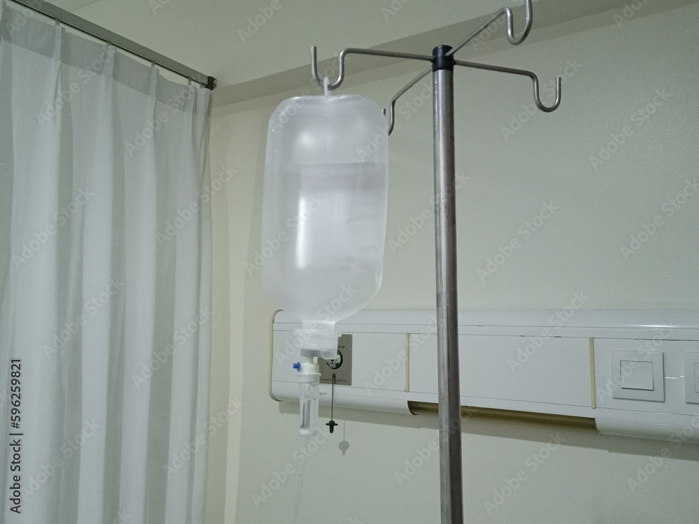 Set Iv Fluid Intravenous Drop Saline Drip Hospital Room Medical Concept