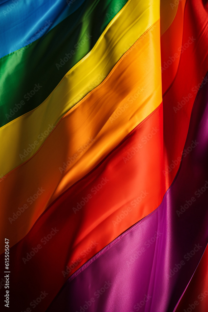 Generative Ai Illustration Of Lgbt Flag With Rainbow Colors Symbolizing Lesbian Gay Bisexual