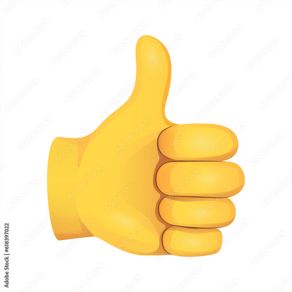 Thumbs Up Hand Emoji Icon Illustration Sign Human Gesture Vector