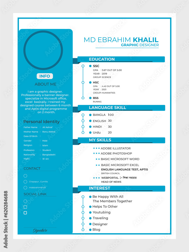 Professional Cv Resume Template Design And Letterhead Cover Letter