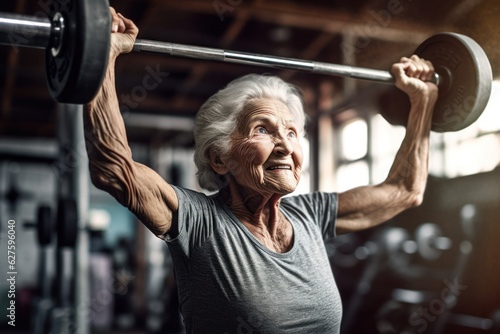 Portrait of senior working out gym fitness, fitness concept. Senior healthy lifestyle with fitness gym and healthy life middle aged person