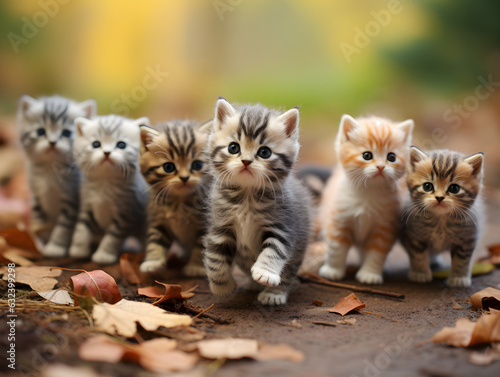 Miniature cute cats, generative ai