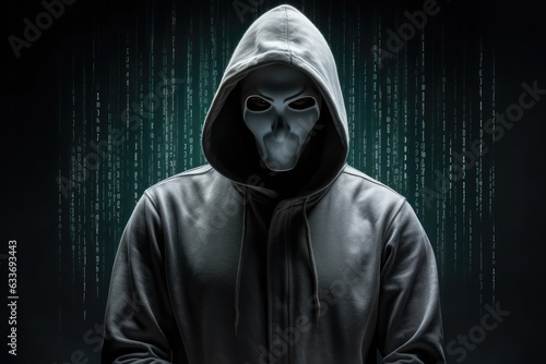Anonymous hacker, Cybersecurity or internet security concept, Online social problems.