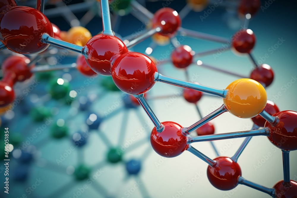 3D Rendering Of Polyethylene With Molecular Structures Structural