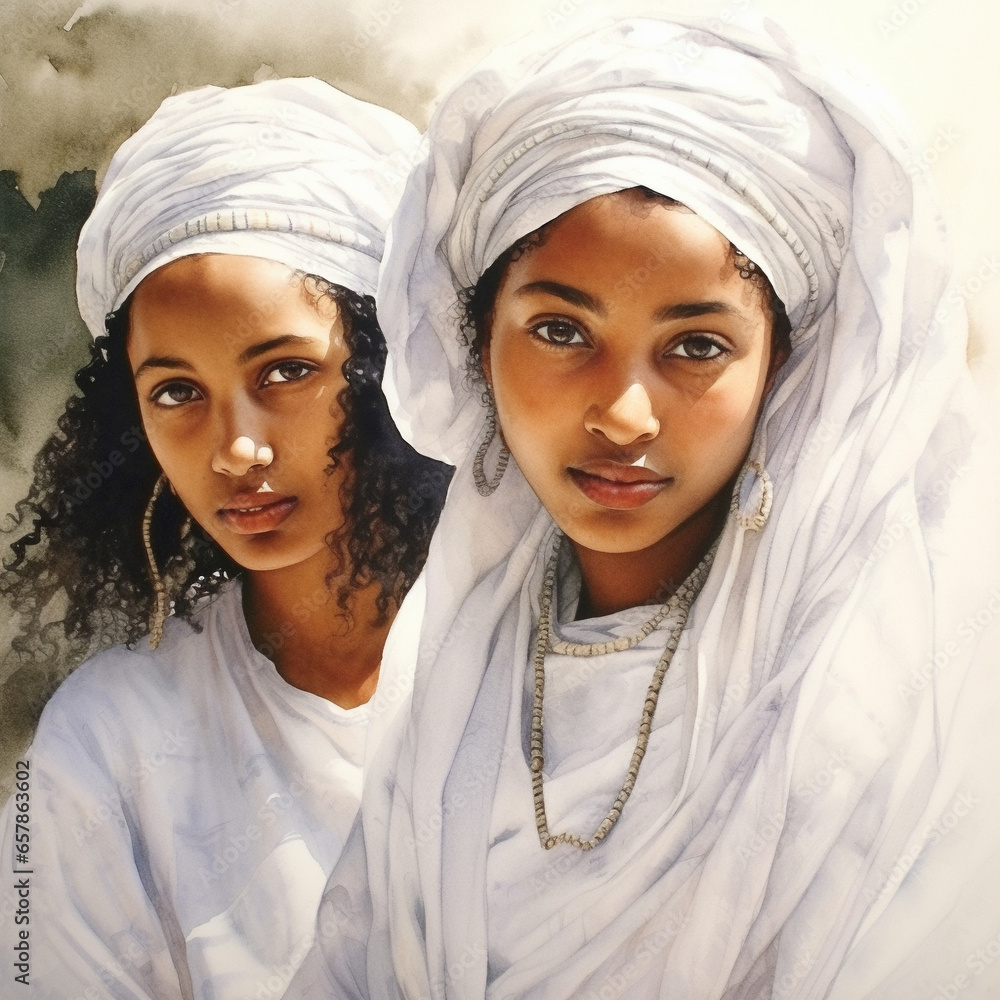 Ethiopian Jewish Women In Ethiopia Stock Illustration Adobe Stock