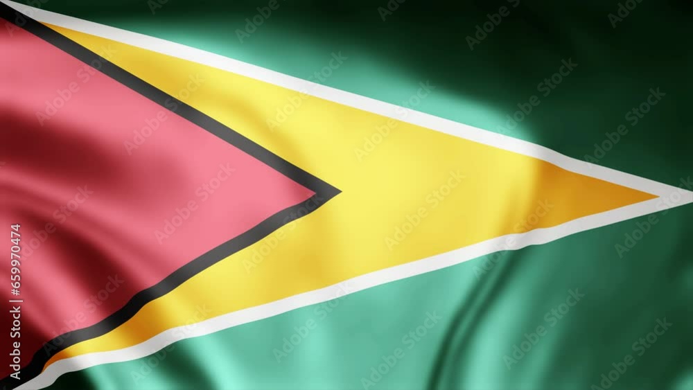 Guyana Flag Is Waving 3D Animation Guyana Flag Waving In The Wind