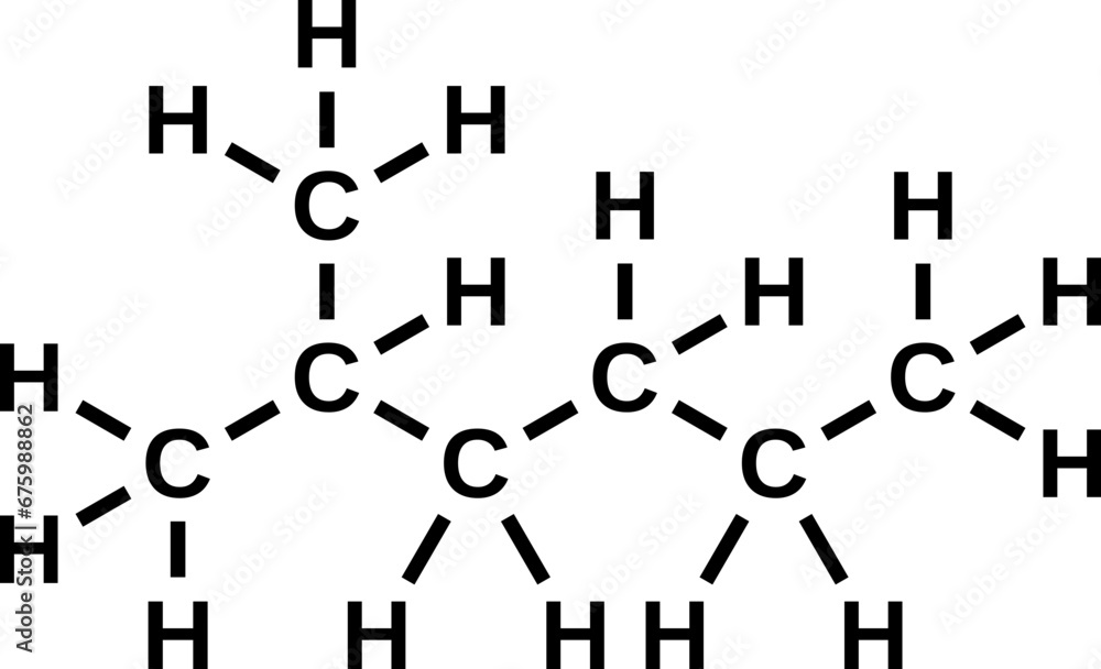 Isoheptane Structural Chemical Formula Methylhexane Heptane Isomer