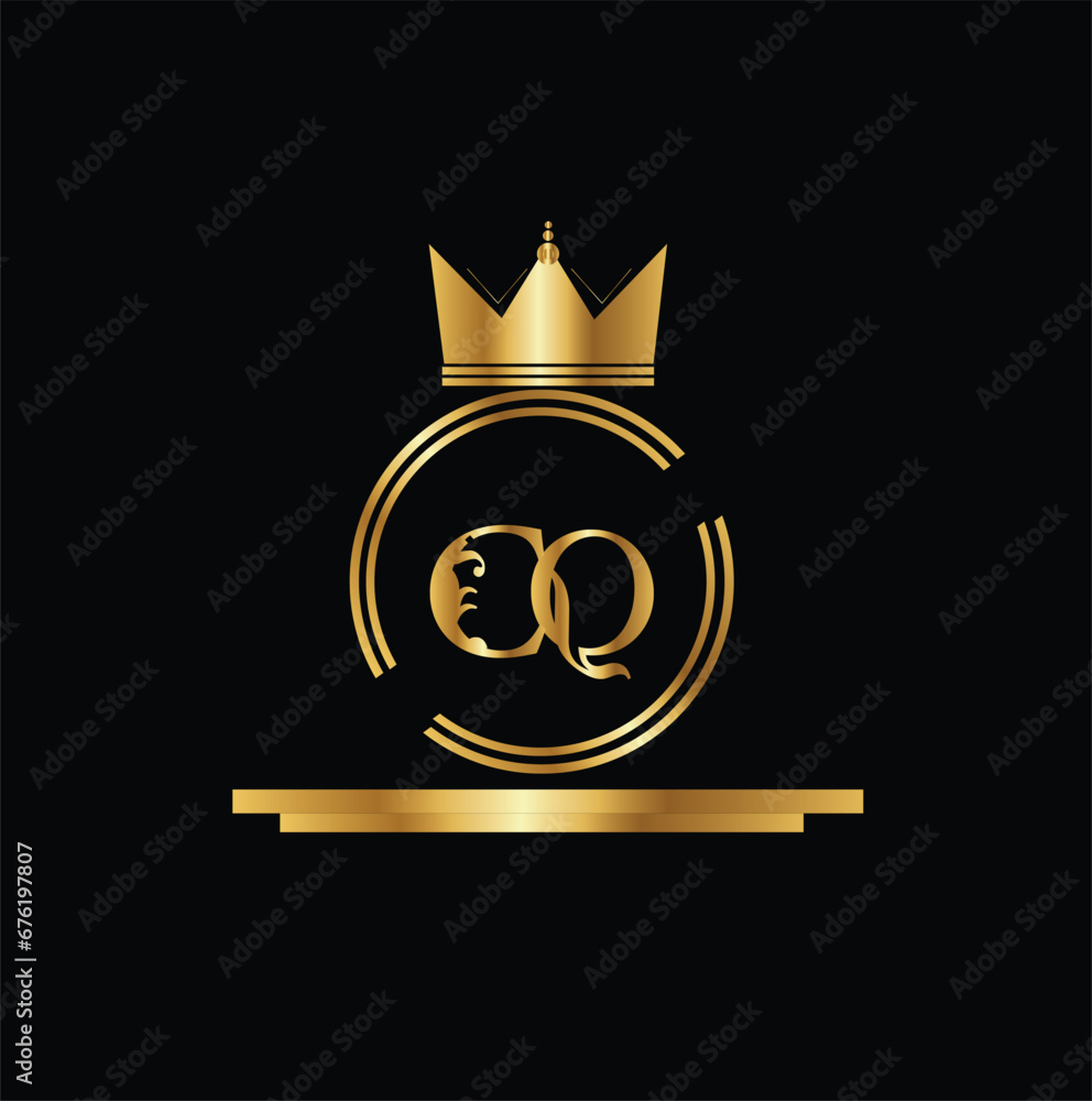 New Creative Golden Latter Logo Design Cq Logo Cq Icon Cq Letter Cq