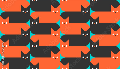 Cat Pattern seamless. pet Background Kids fabric ornament