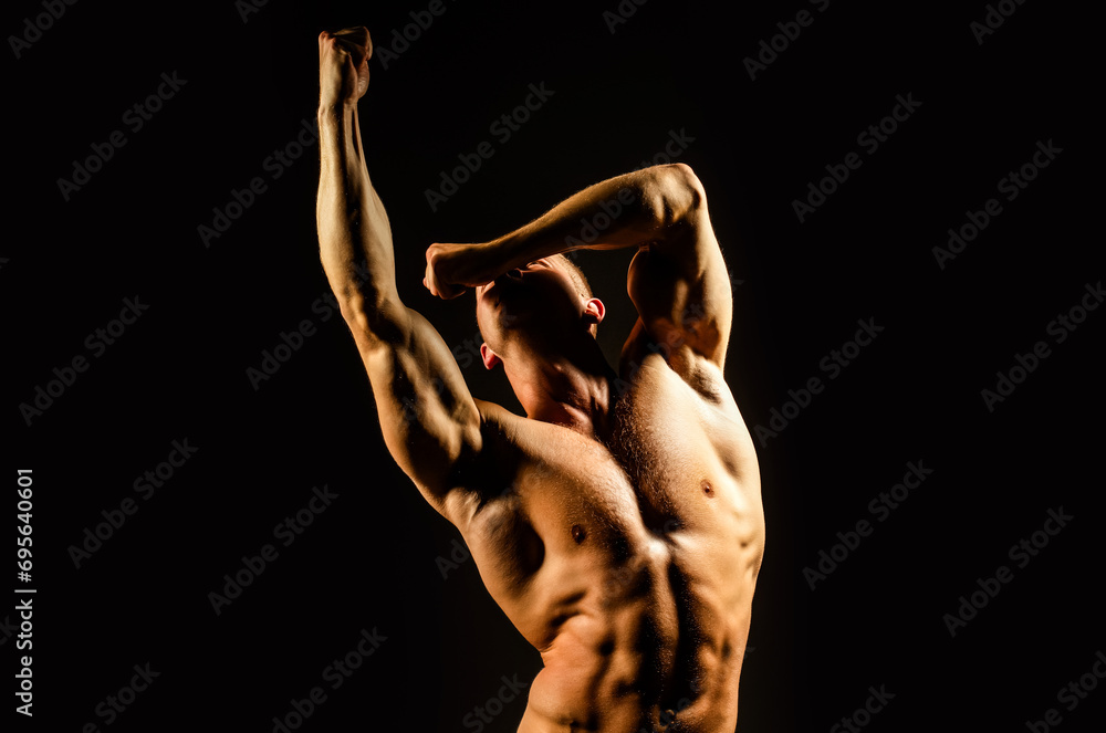 Man Muscular Torso Sexy Body Muscle And Power Athletic Gay Posing