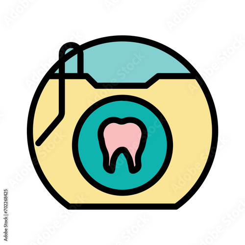 Care Dental Floss Filled Outline Icon