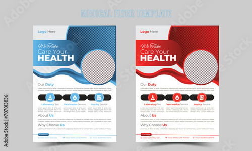 Corporate healthcare and medical flyer or poster design layout