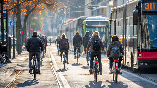 people are riding bikes and riding bicycles on a city street