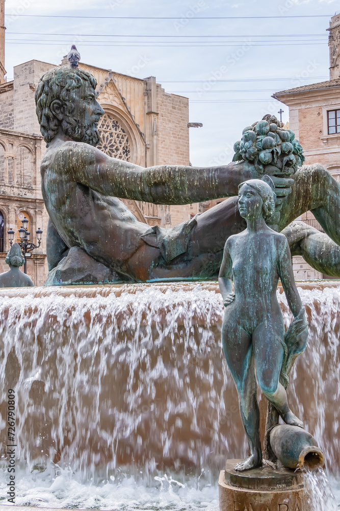 Turia Fountain Fuente Del Turia 1976 On Plaza De La Virgen Turia