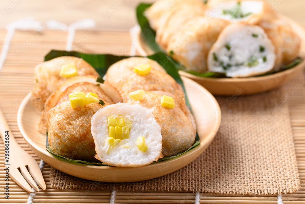 Kanom Krok Thai Coconut Pancake With Sweet Corn And Spring Onion