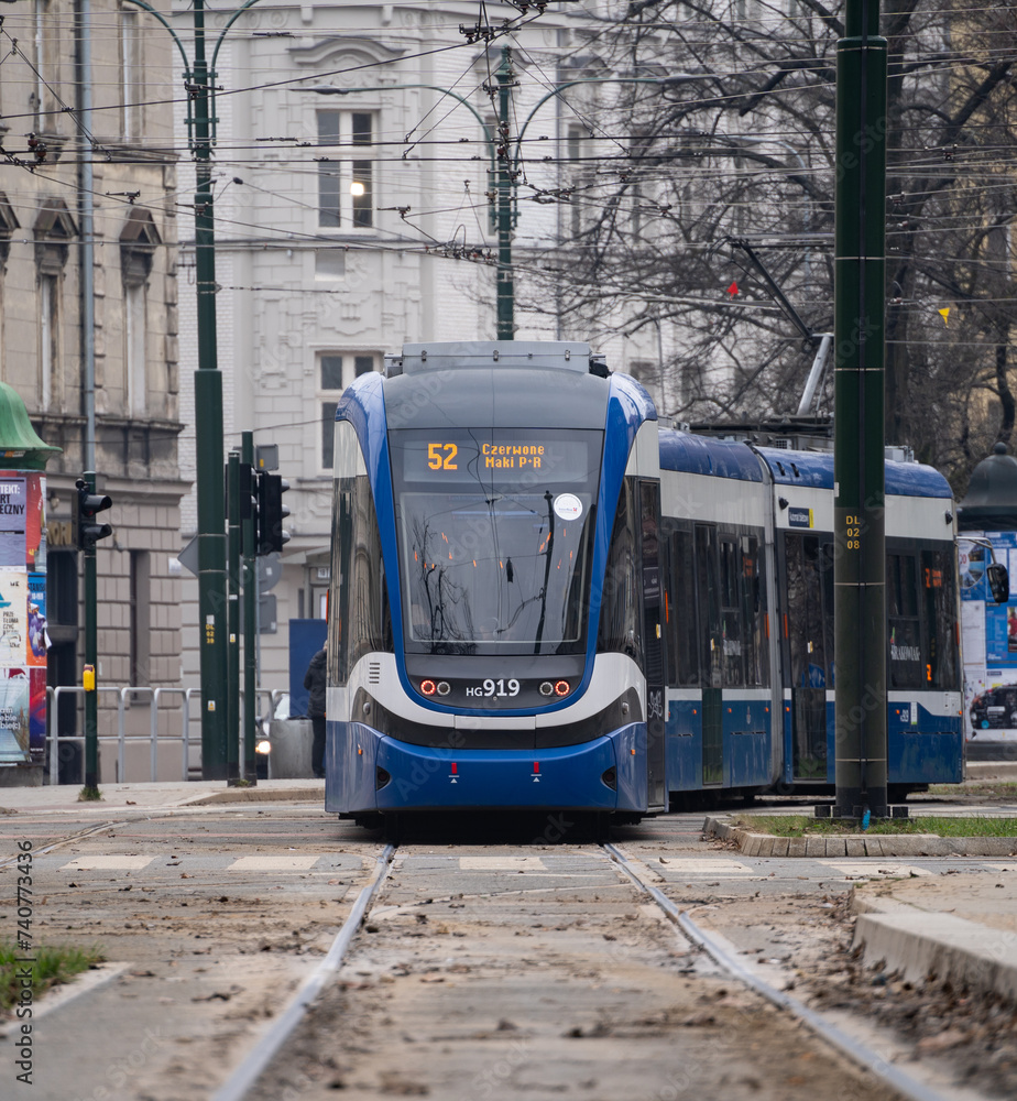 Pesa N Krakowiak Tram Wagon Mpk Krak W Public Transport Tramway