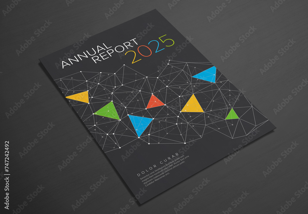 Dark Modern Annual Report Front Cover Page Template With Abstract