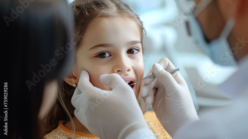 Little girl at the dentist's appointment