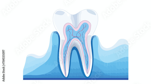 Tooth cross section icon digital blue for any desig