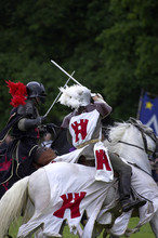 Knights Jousting Warwick Castle England Uk
