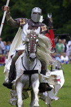Knights Jousting Warwick Castle England Uk