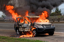Fire Burning Car