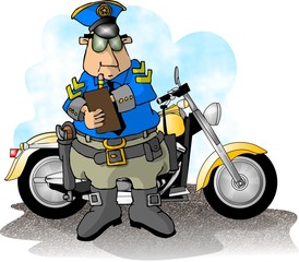 Wall Mural - motorcycle cop