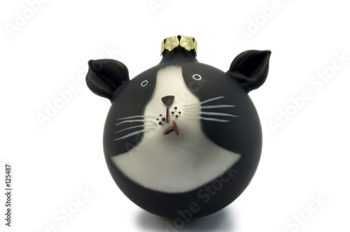 Christmas Tree Decoration Of Black And White Cat Buy This Stock