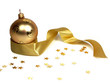 canvas print picture - gold christmas ball