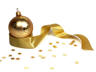 Wall Mural - gold christmas ball