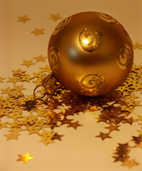 Wall Mural - gold christmas ball