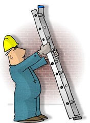 Wall Mural - ladder safety