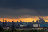 Fototapeta Big Ben - smoke blanketing of industrial regions