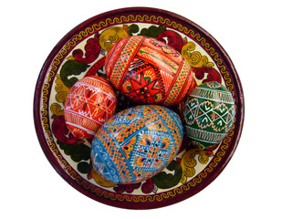 easter eggs on the tradional russian plate