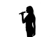 silhouette of a singing girl