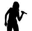 silhouette of a singing girl