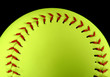 yellow softball, centered